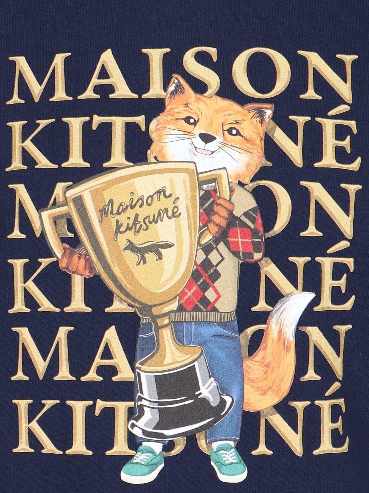 MAISON KITSUNÉ FOX LOGO-PRINT COTTON SWEATSHIRT