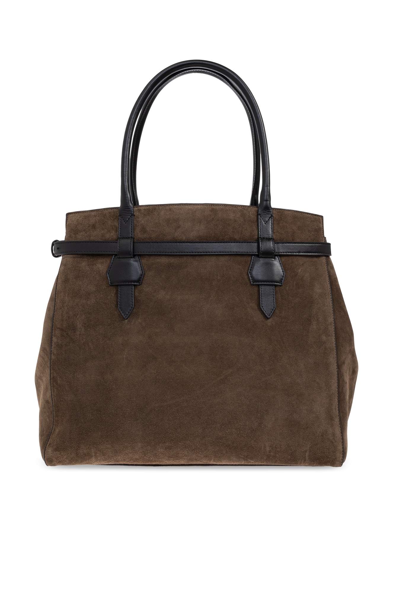 Dsquared2 Twin Leather-trimmed Suede Shoulder Bag In Green