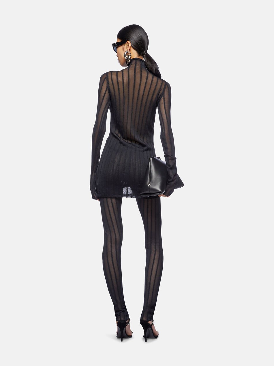 Attico The Striped Pants In Black