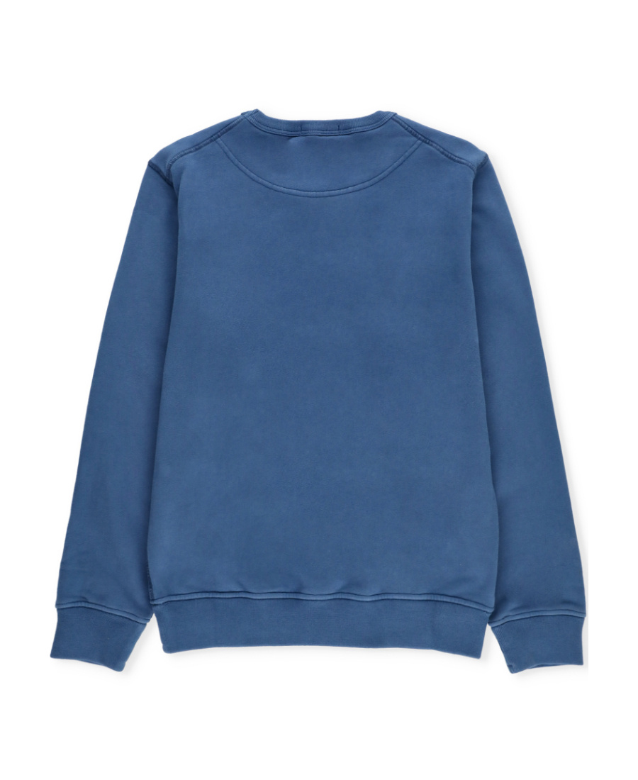 Stone Island Round Collar Long Sleeve Sweater In Blue