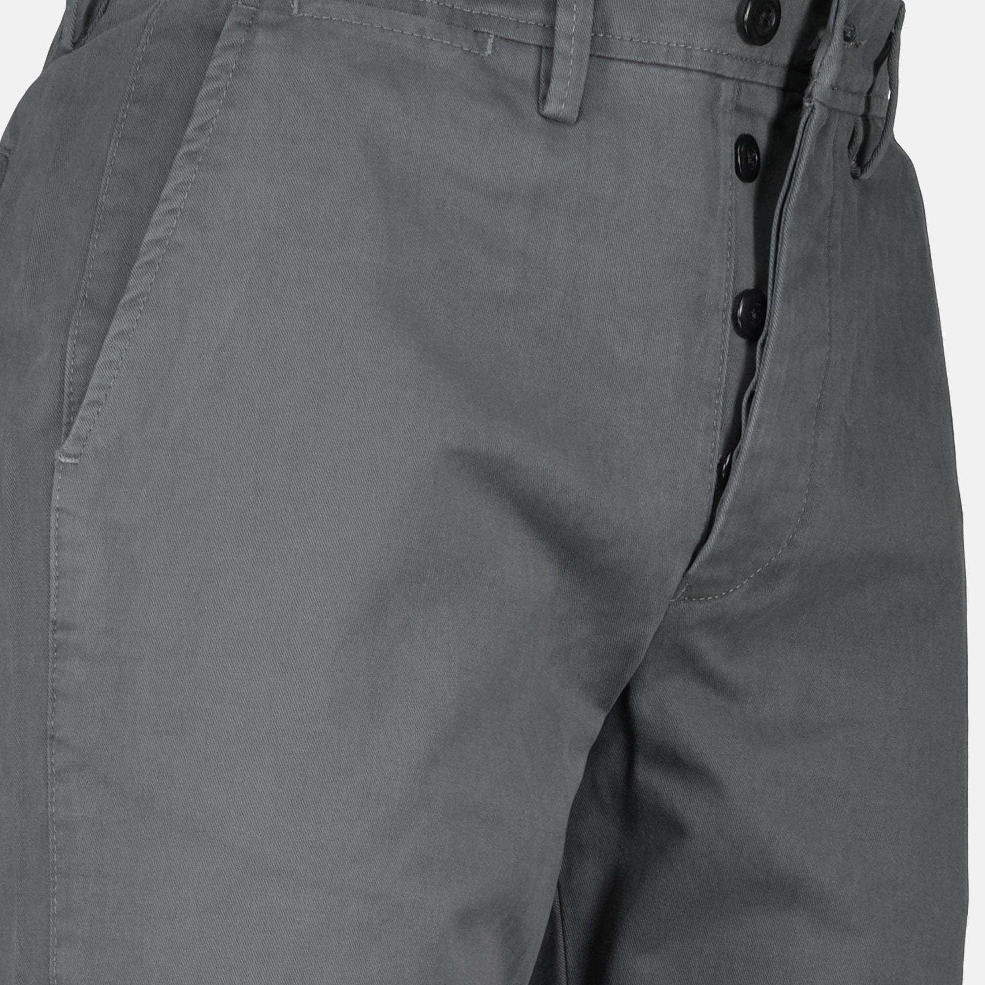 Officine Generale Button-fastening Chino Trousers In Gray