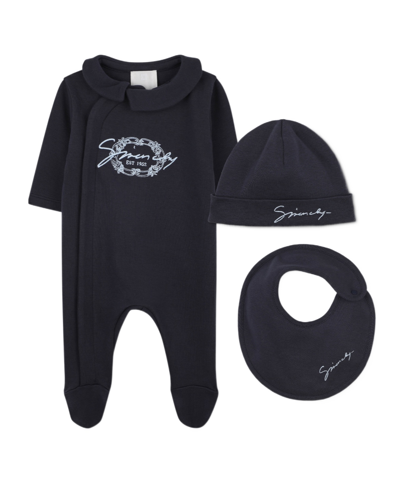 Givenchy Bodysuit And Hood Bib Set In Blue