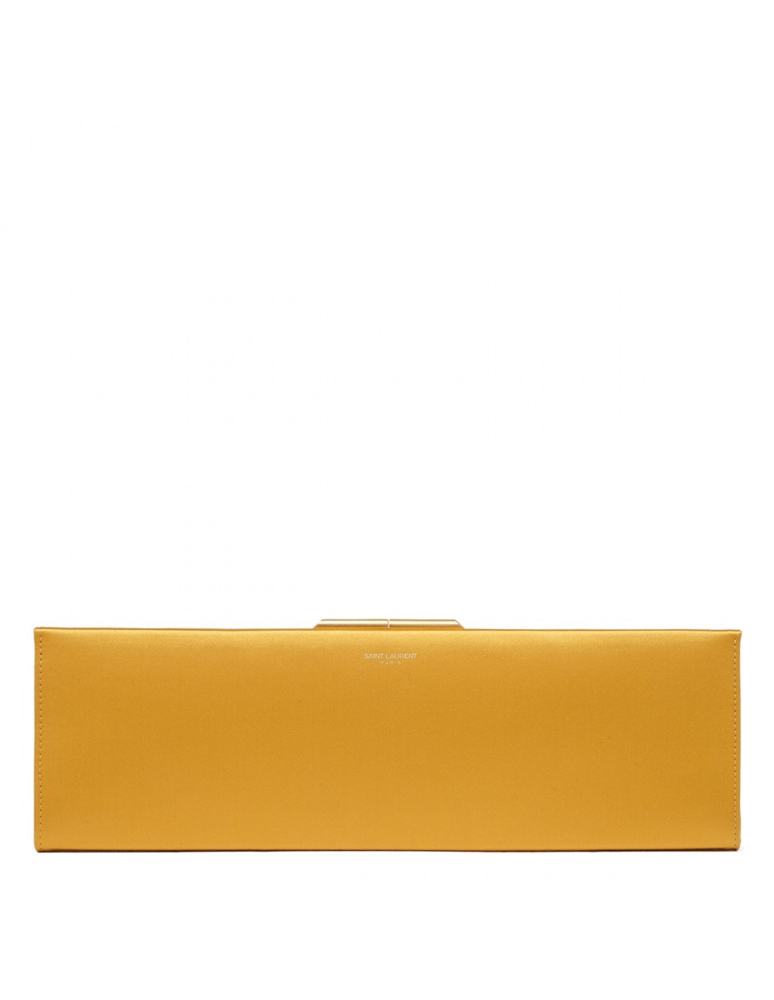 Saint Laurent Midnight Clutch Large In Orange Satin In Orange