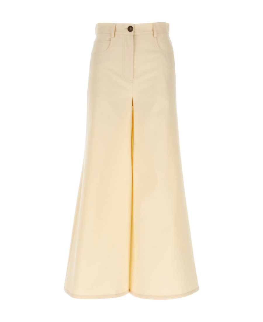 Rochas Belt Ring Denim Trousers In Nude