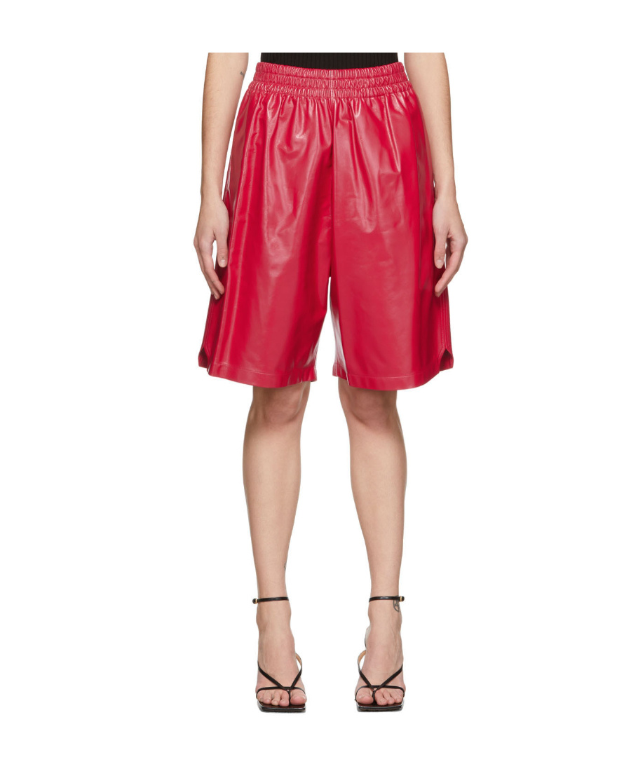 Bottega Veneta Knee-length Leather Shorts In Red