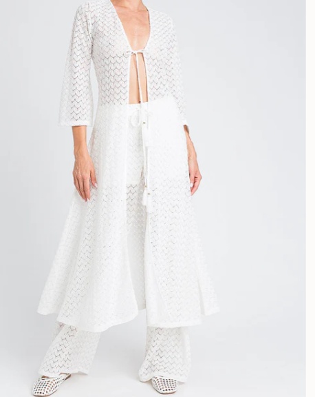 Twinset Open-knit Beach Dress In White