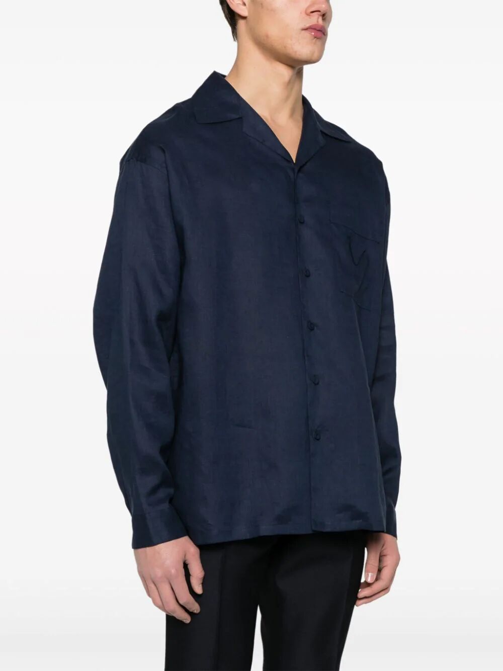 Prada Long-sleeved Shirt In Blue