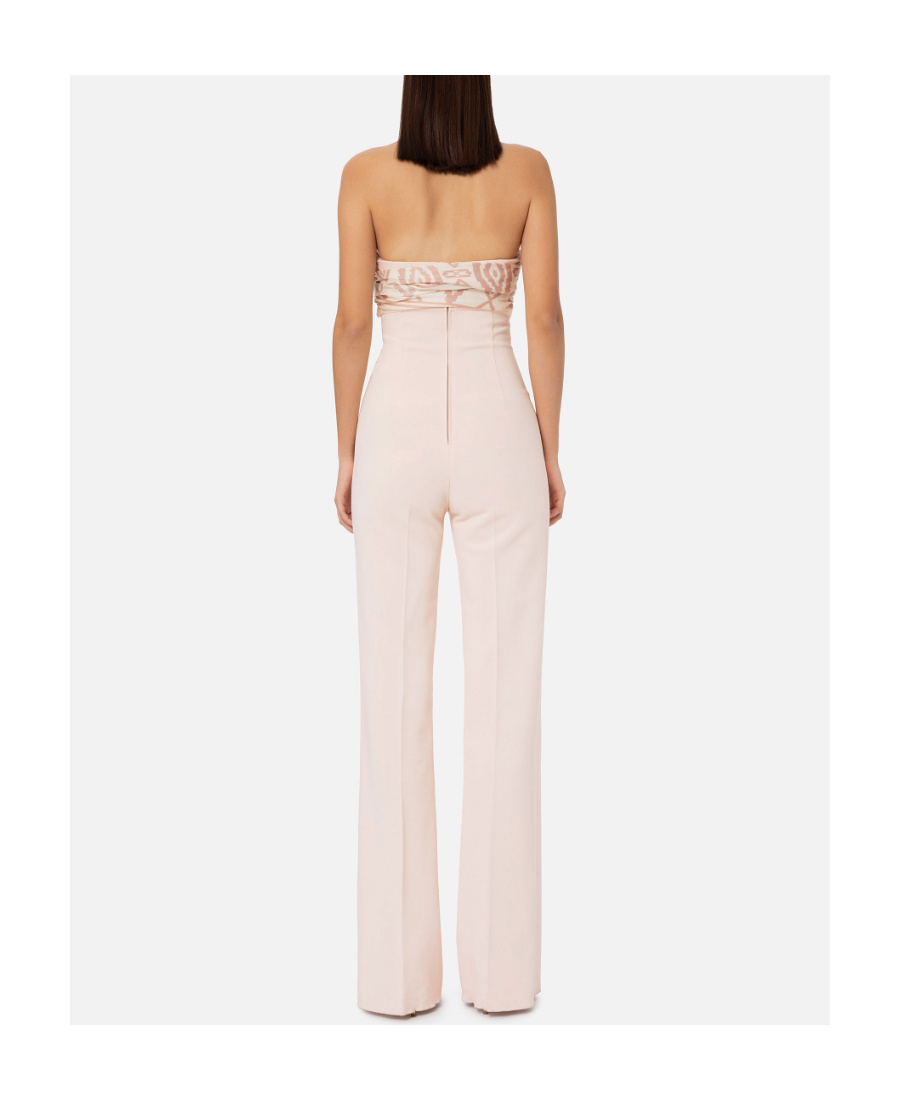 Elisabetta Franchi Logo Jumpsuit In Pink