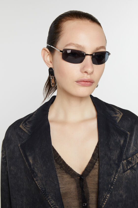 Acne Studios Chain Lock Earring In Black
