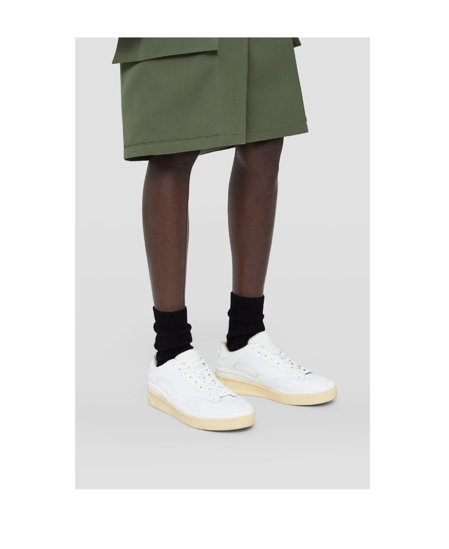 Jil Sander Logo-embossed Low-top Sneakers In White