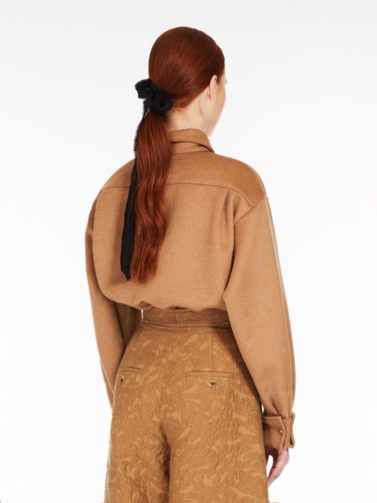 Max Mara Button-up Shirt Jacket In Brown