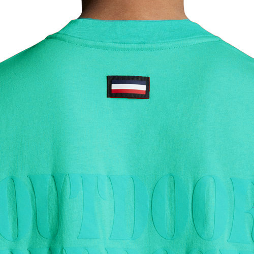 Moncler T-shirt With Round Neck And Short Sleeves In Green