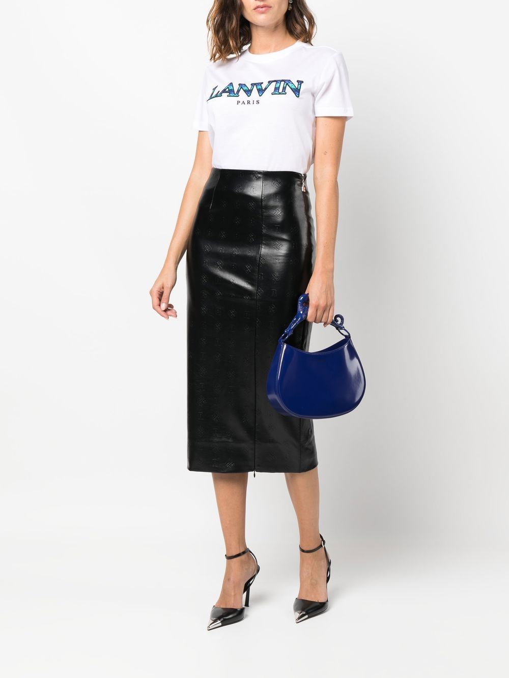 Lanvin Logo-embroidered Cotton T-shirt In White