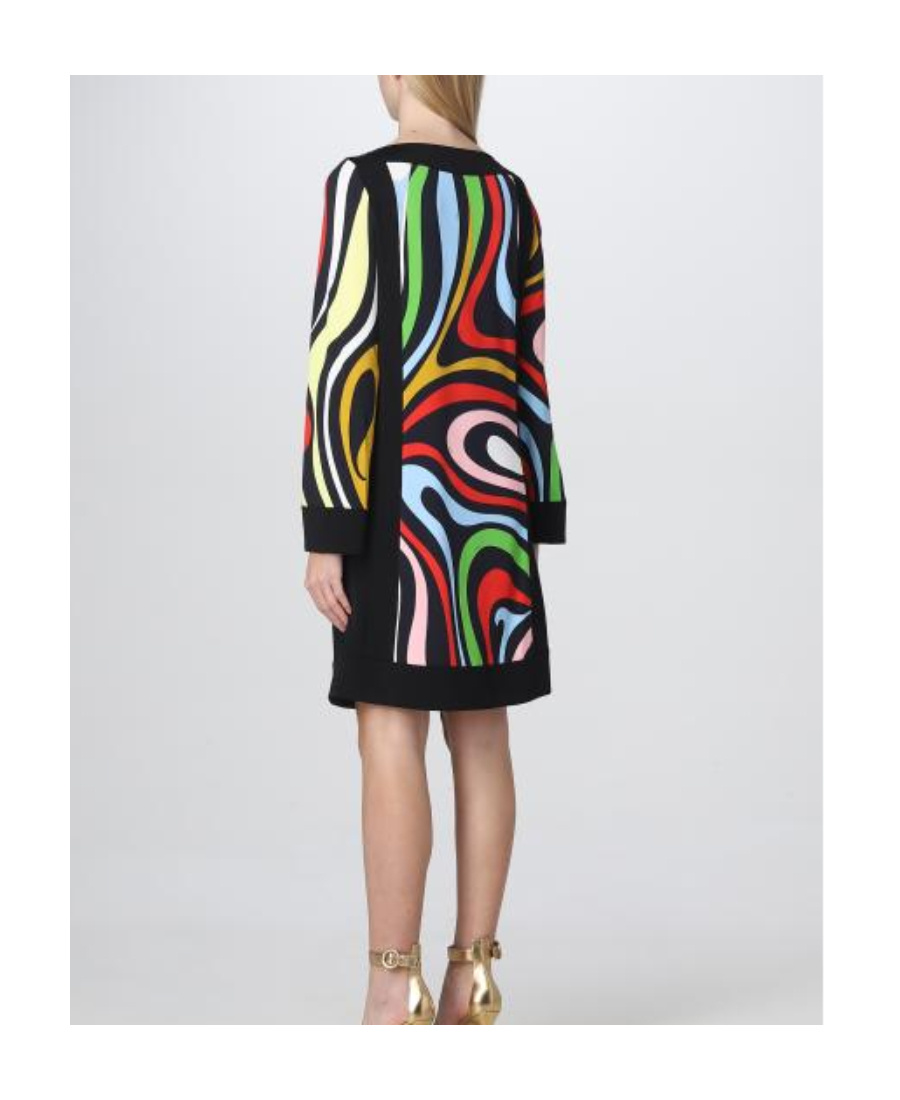 Pucci Marmo-print Mini Dress In Black