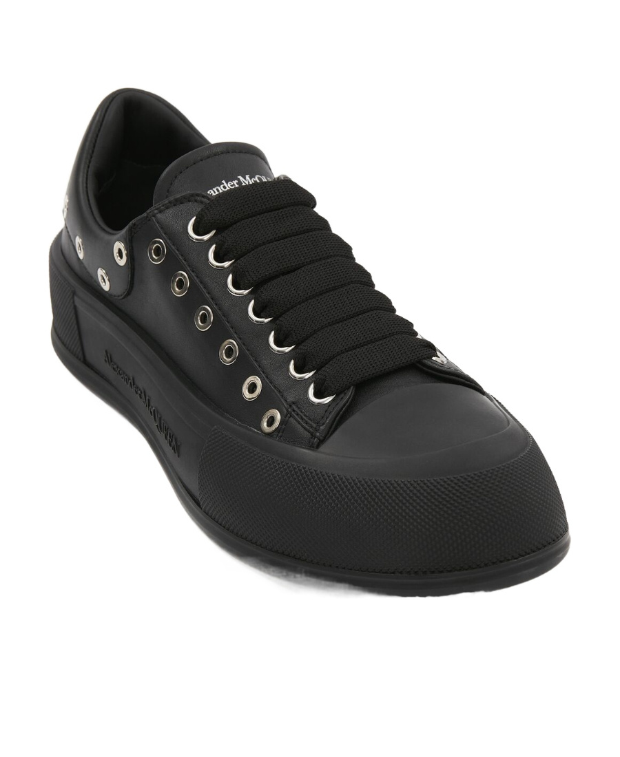 Alexander Mcqueen Deck Plimsoll Low-top Sneakers In Black