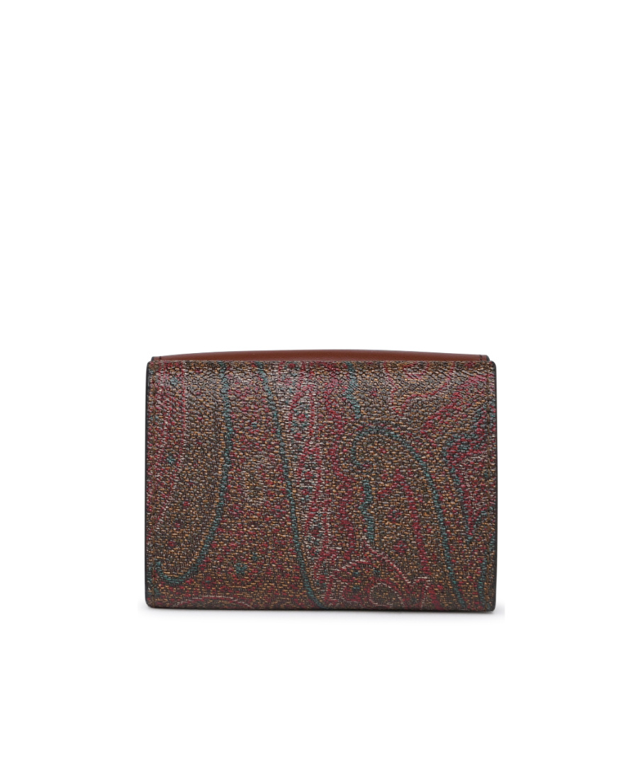 Etro Paisley-jacquard Foldover Top Wallet In Red