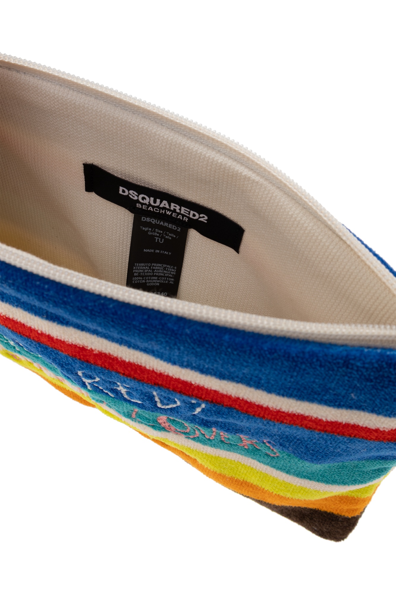 Dsquared2 Multicolor Striped Clutch In Multicolor