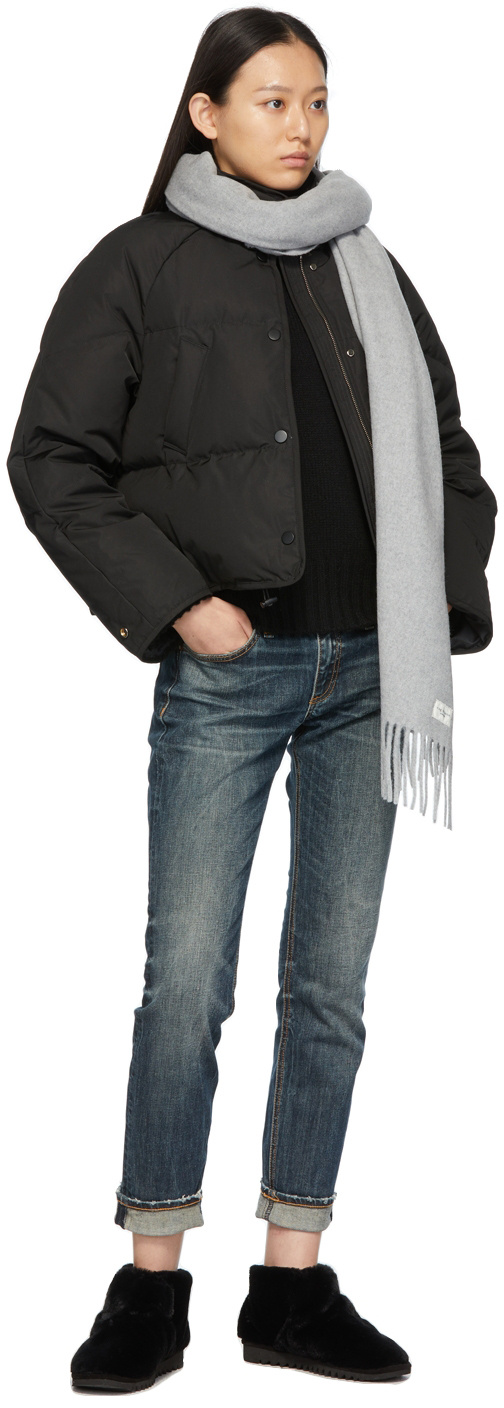 Shop Rag & Bone Logo Tassel Scarf In Gray