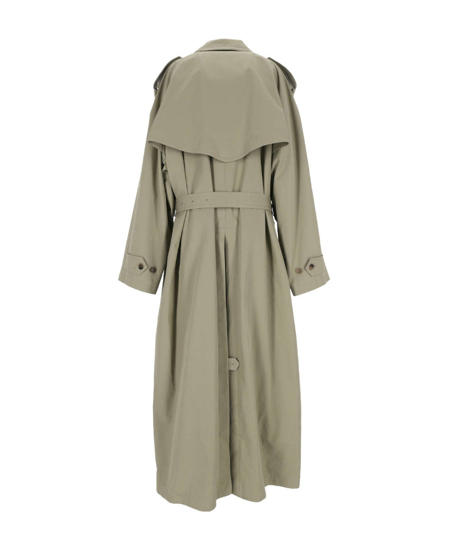Balenciaga Belted Maxi Trench Coat In Nude