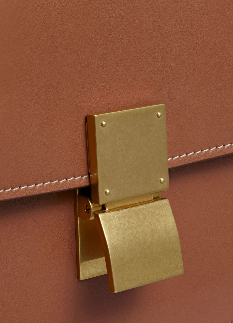 Celine Classic Medium Cow Leather Handbag In Brown