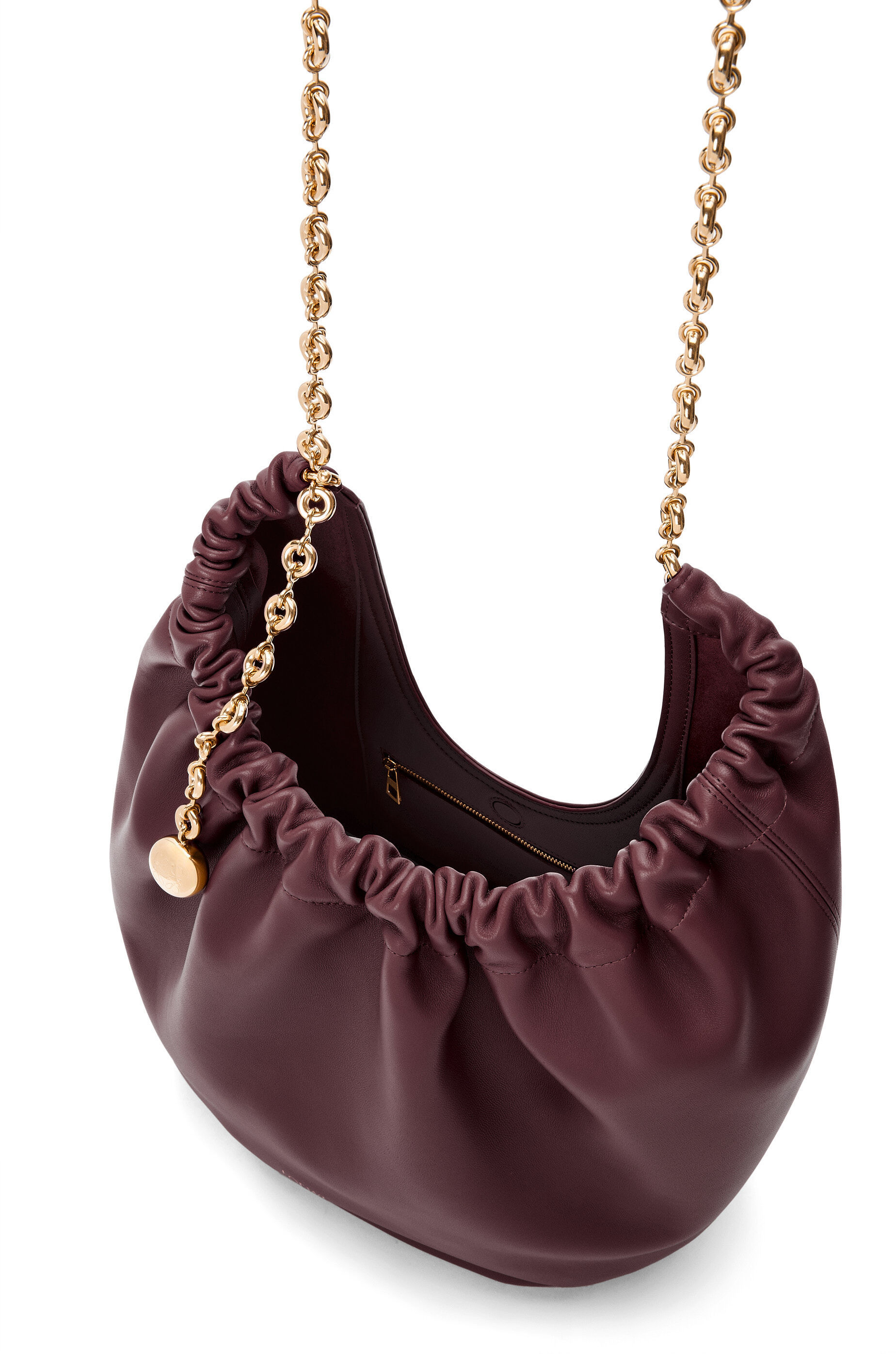 Loewe Hammock Drawstring Small Leather Shoulder Bag In Red