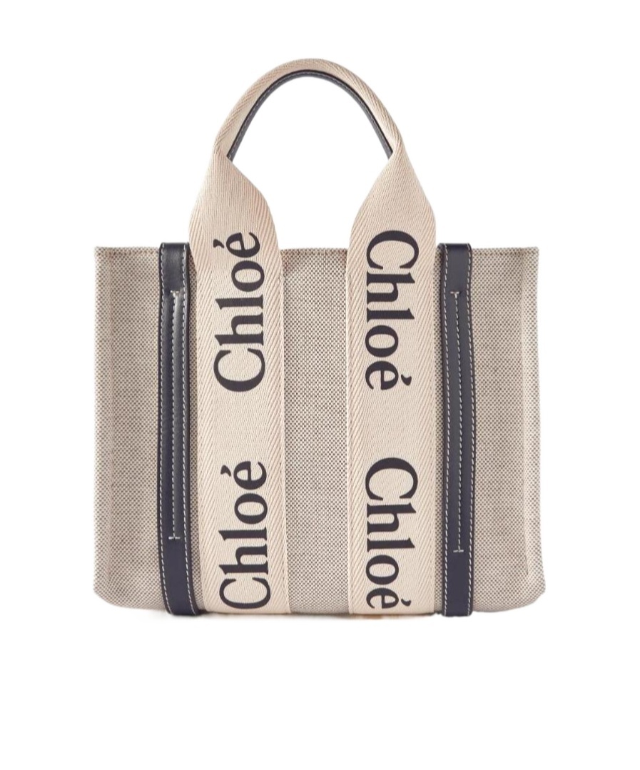 Chloé Stitched Tote Bag With Handles And Strap In Nude