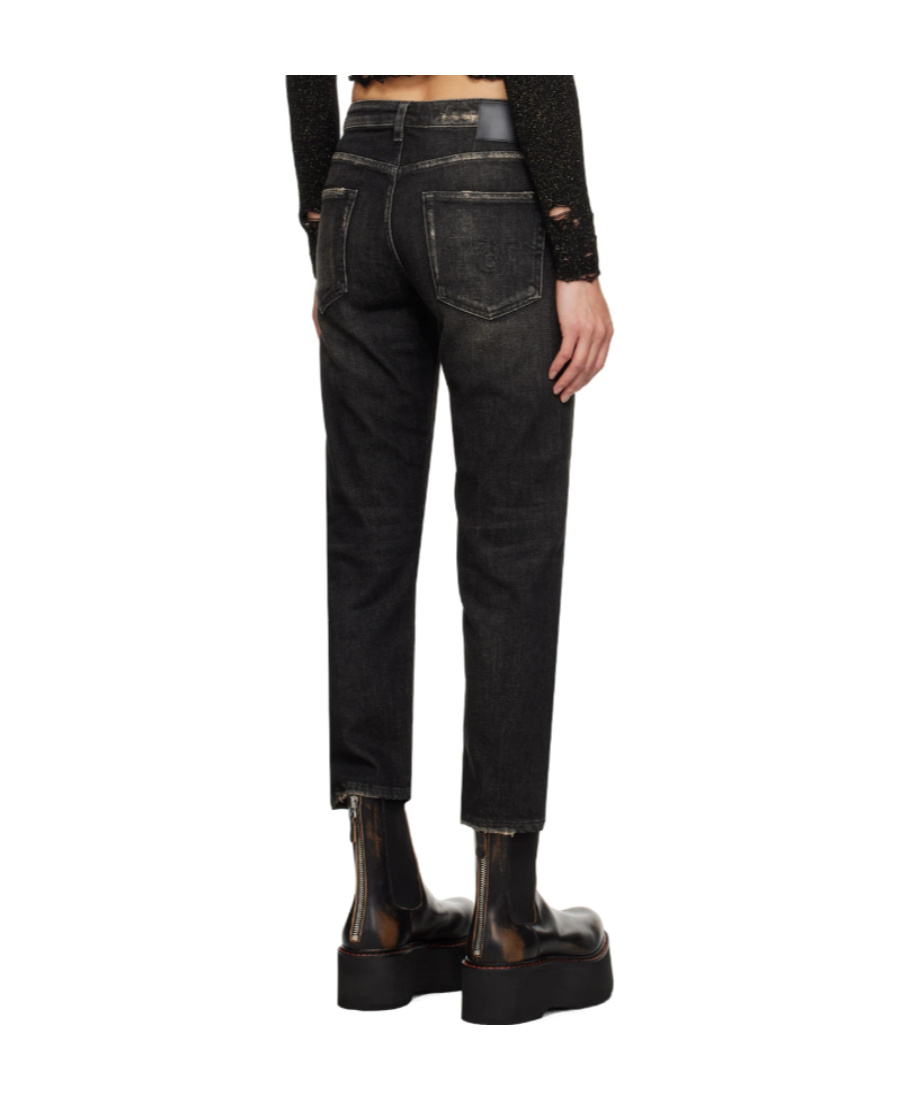 R13 Logo Logo Denim Trousers In Black