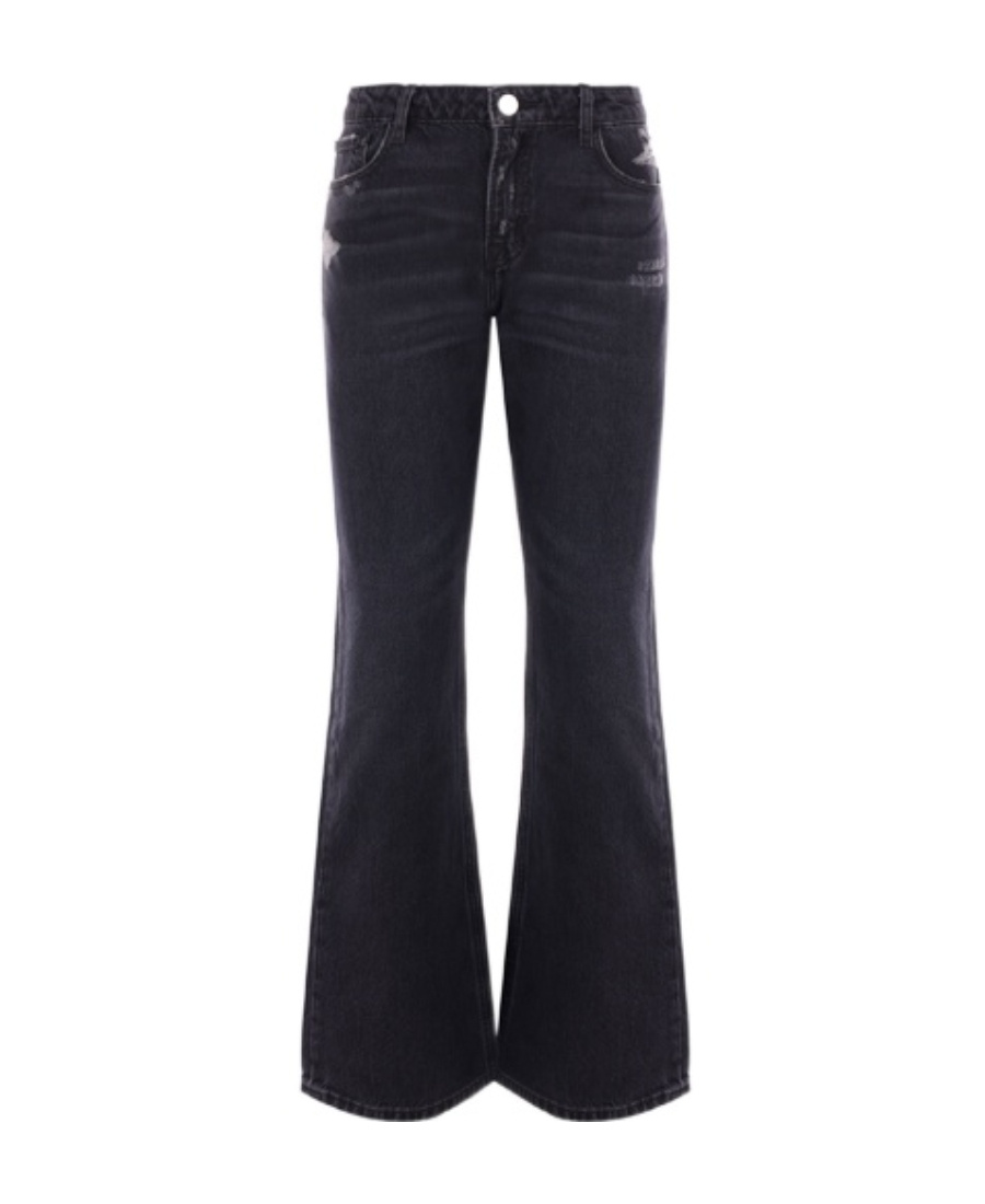 Frame Belt Ring Denim Trousers In Black