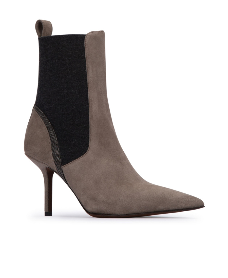 Brunello Cucinelli Pointed Toe Ankle Boots In Black