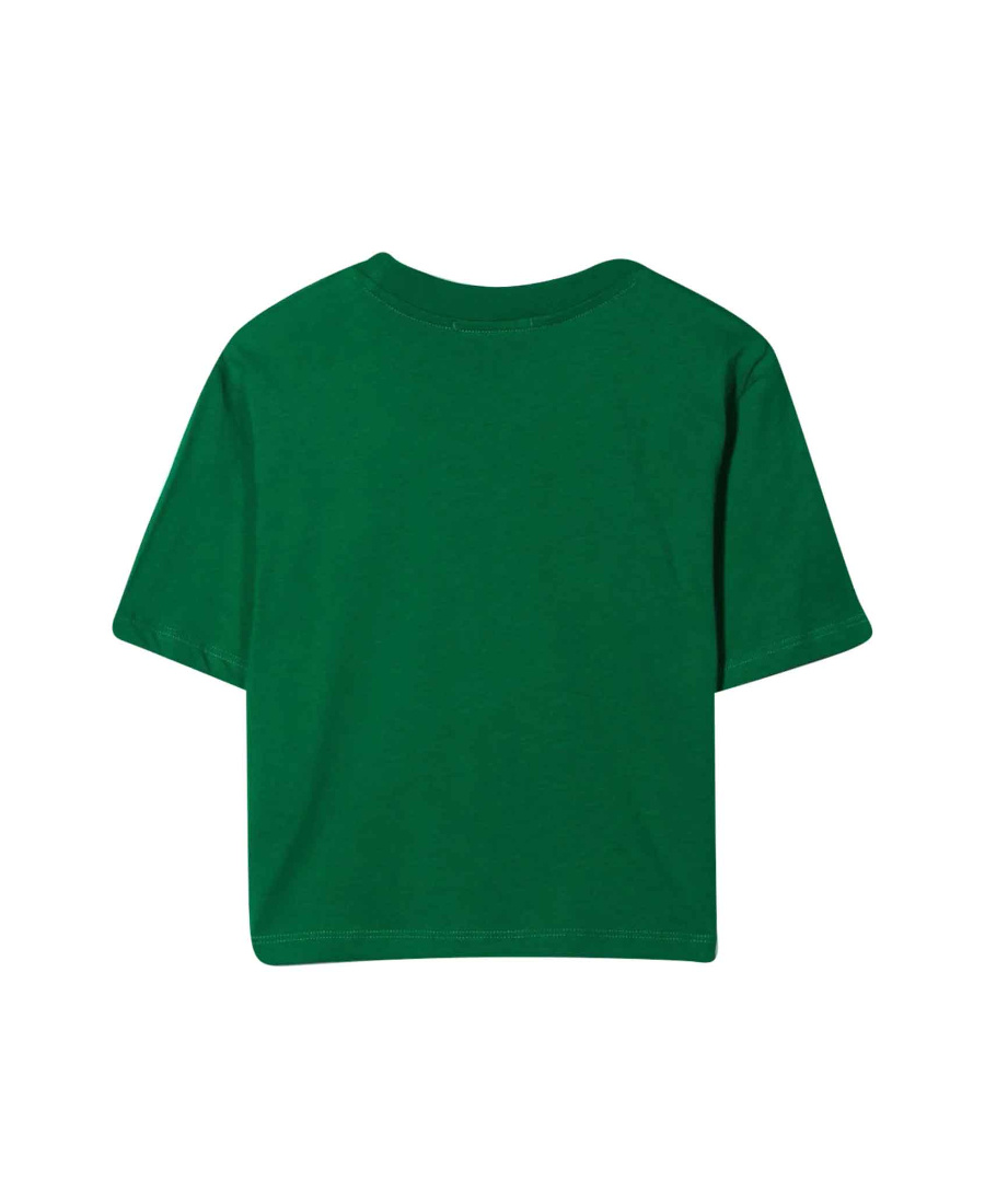 Msgm Logo Crew-neck T-shirt In Green