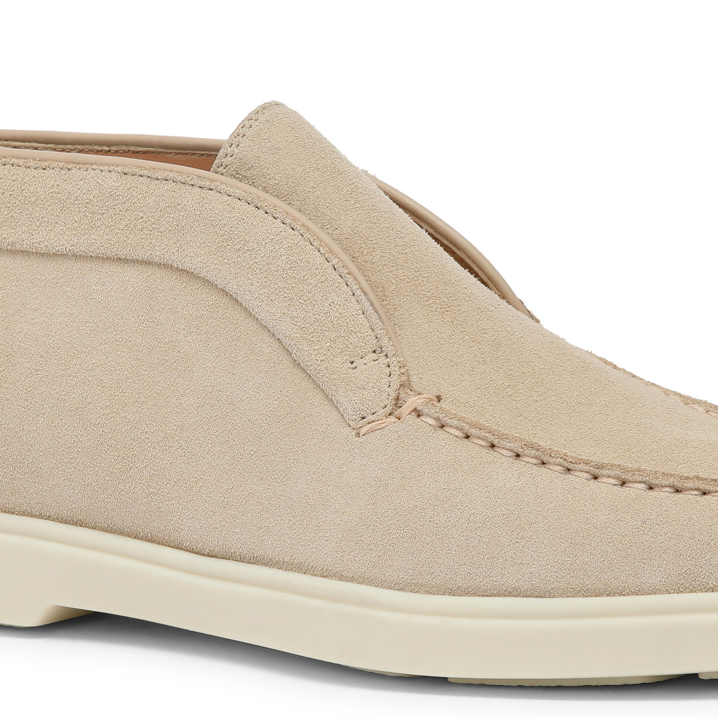 Santoni Chalk Suede Ankle Boots In Nude