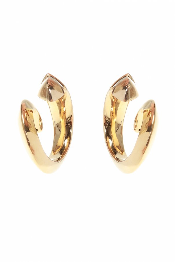 Bottega Veneta Sculptural Swirl Earrings In Yellow
