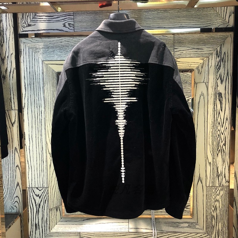 Forcerpblk Corduroy Spliced Casual Jacket In Black