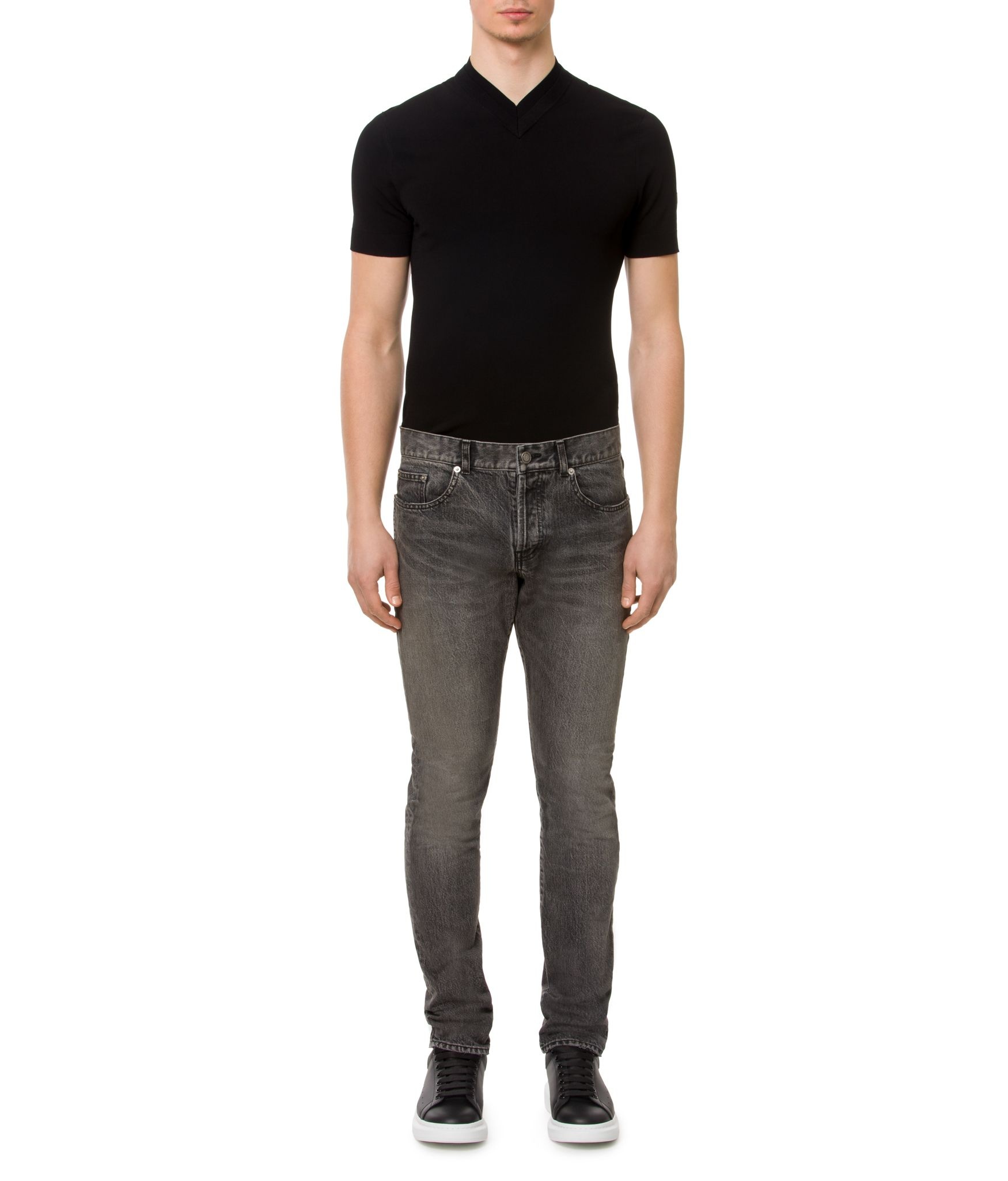Saint Laurent Straight Jeans In Gray