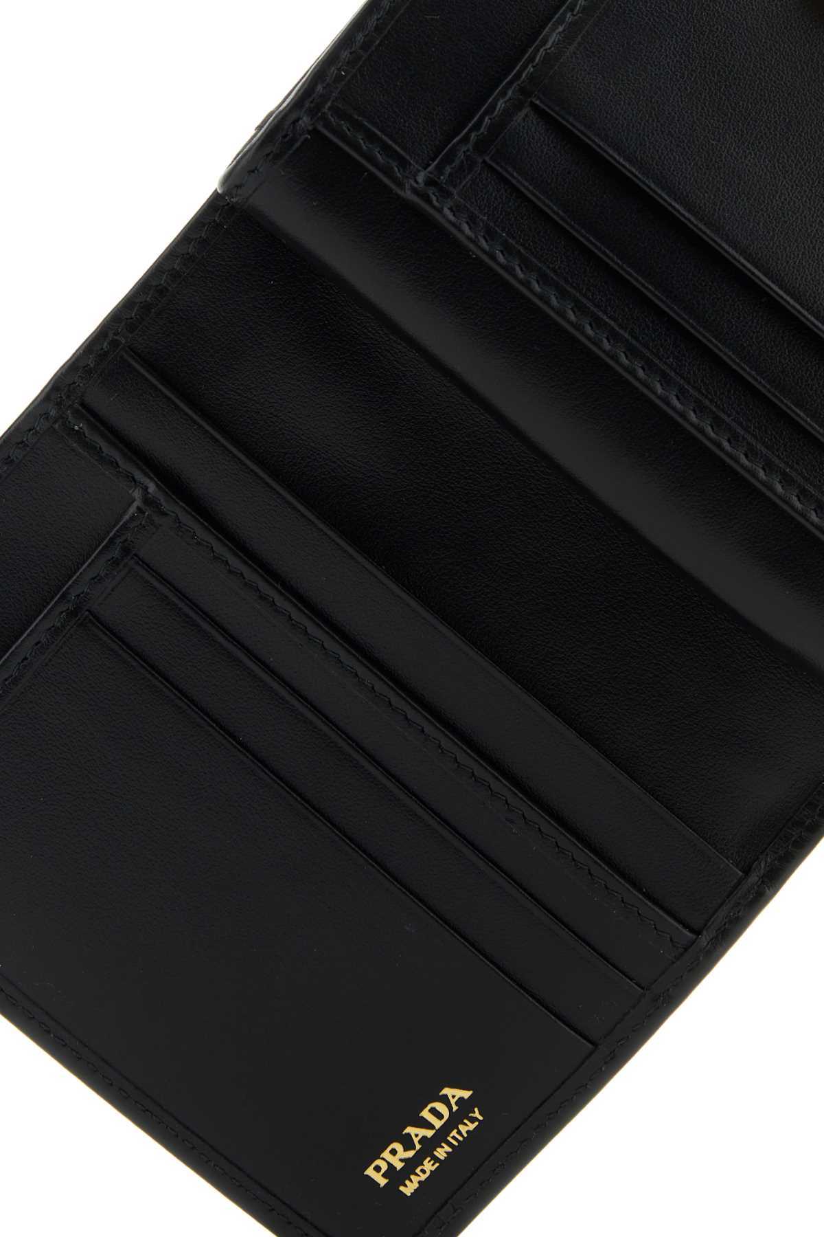 Prada Triangle-logo Quilted Leather Wallet In Black