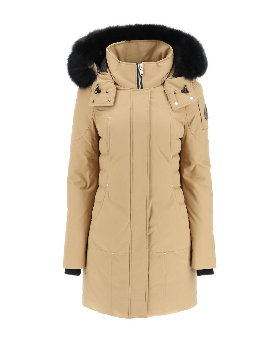 Moose Knuckles Logo Down Jacket In Nude