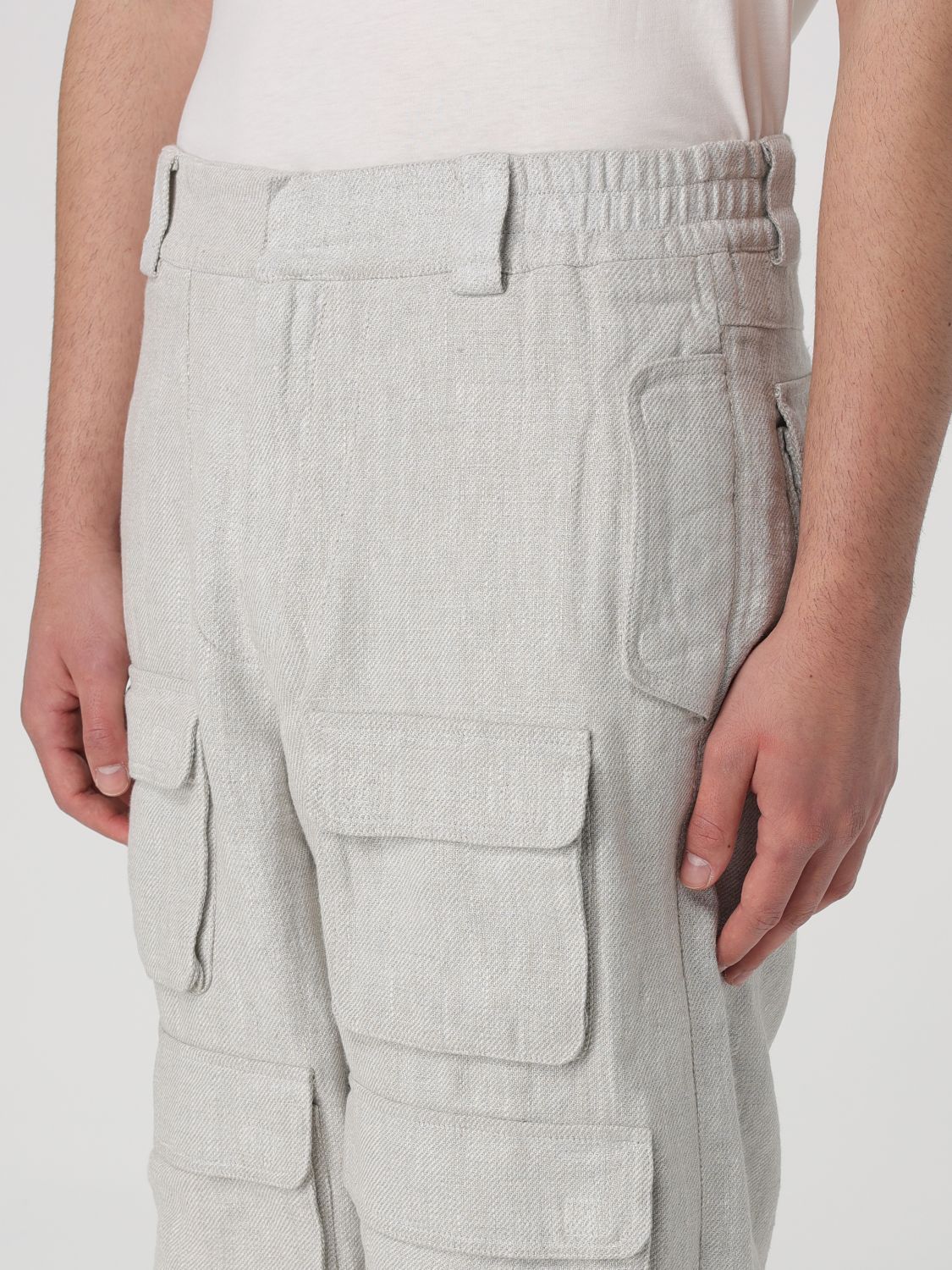 Misbhv Linen Blend Cargo Shorts In Multicolor