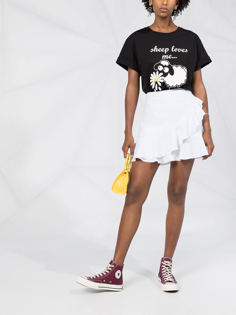 Moschino Lotus Leaf Edge Wrapped Shorts In White