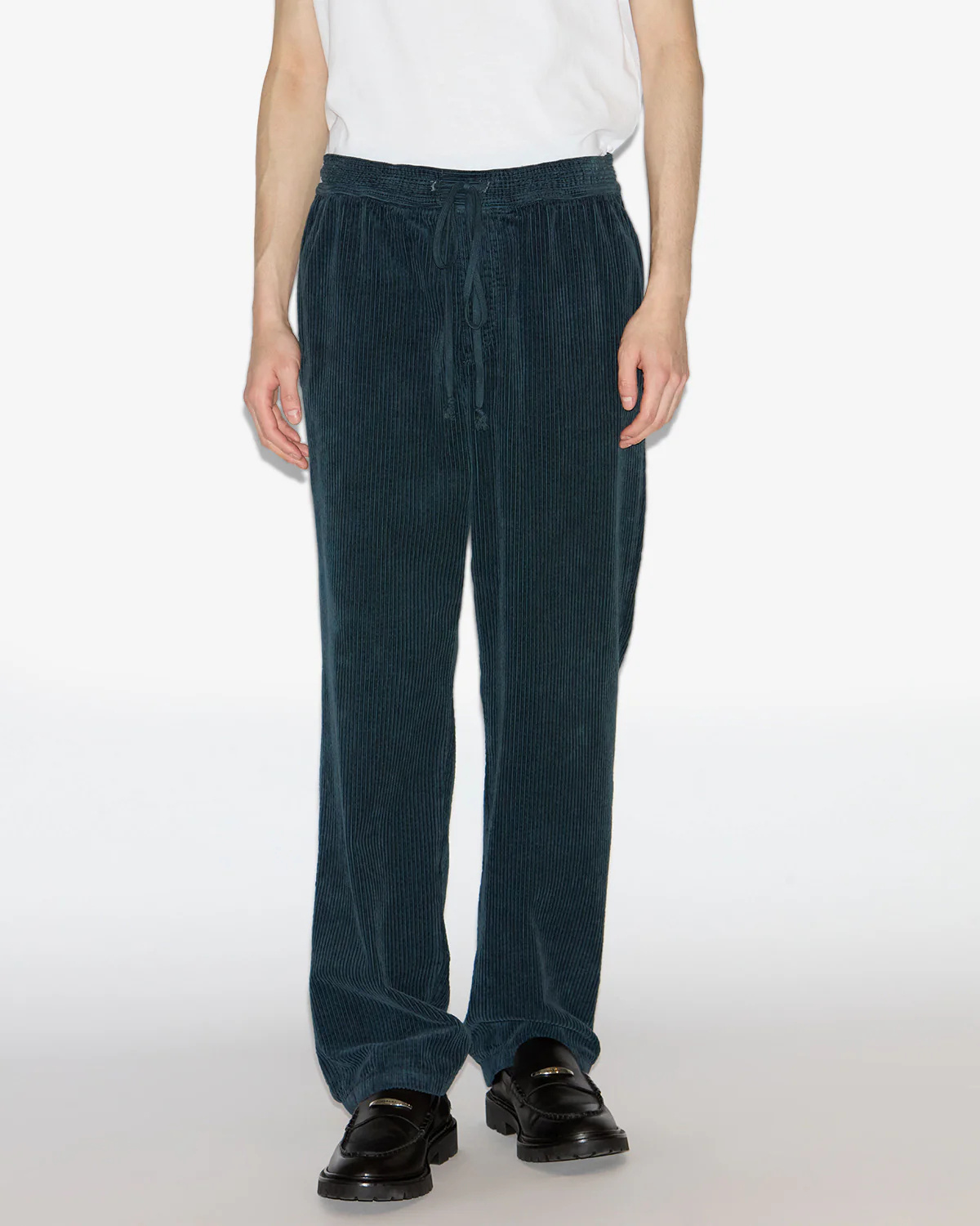 Isabel Marant Drawstring Corduroy Trousers In Blue