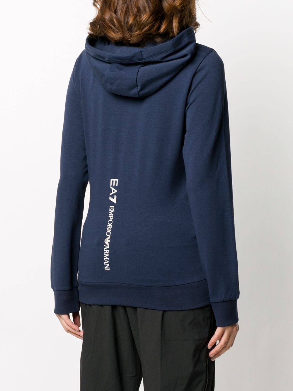 EA7 LOGO-PRINT HOODED SWEATSHIRT 