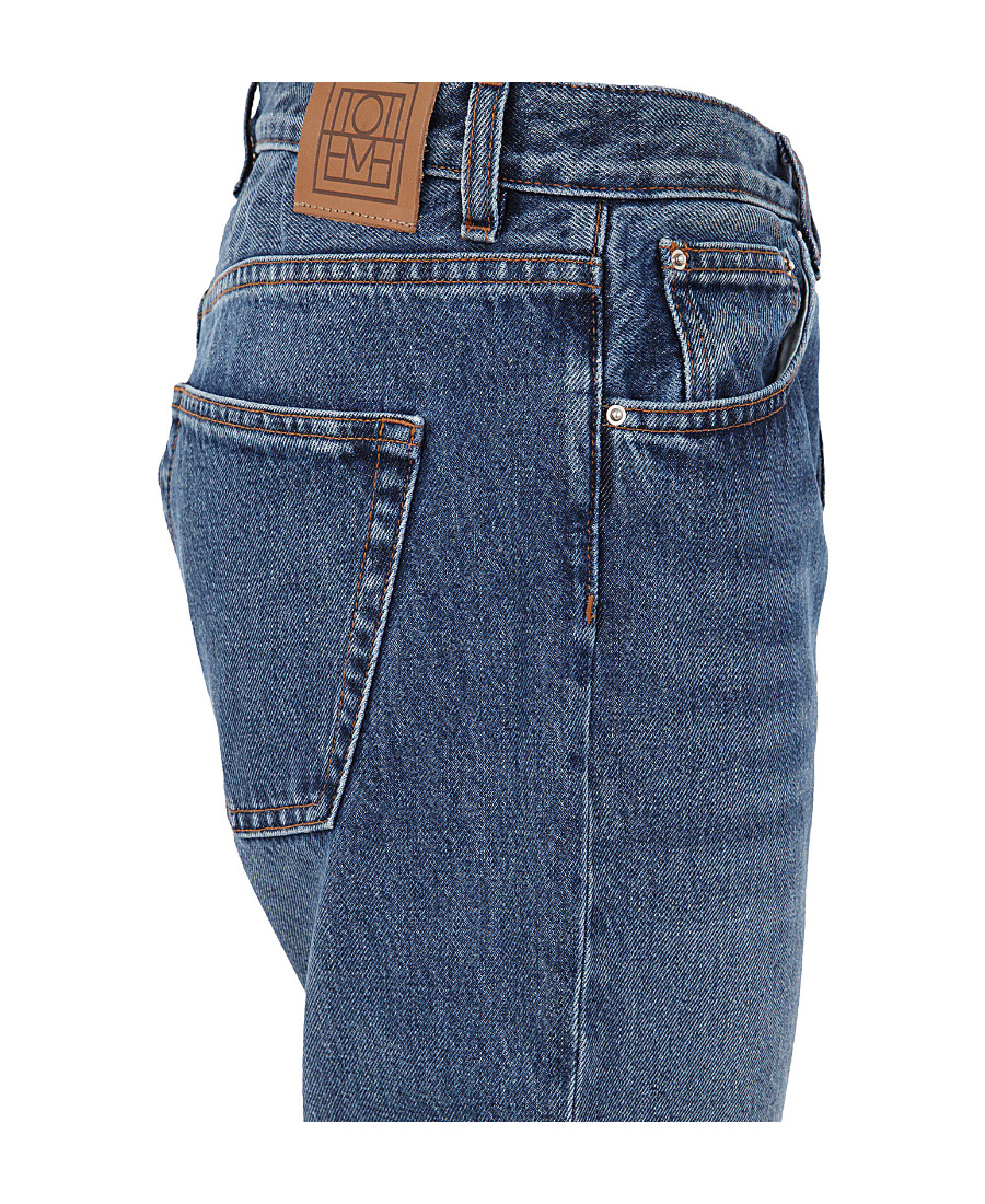 Totême Twisted Seam High-rise Straight-leg Organic-denim Jeans In Blue