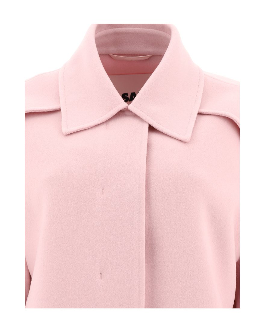 Jil Sander Collared Cropped Jackets Long Sleeves In Pink