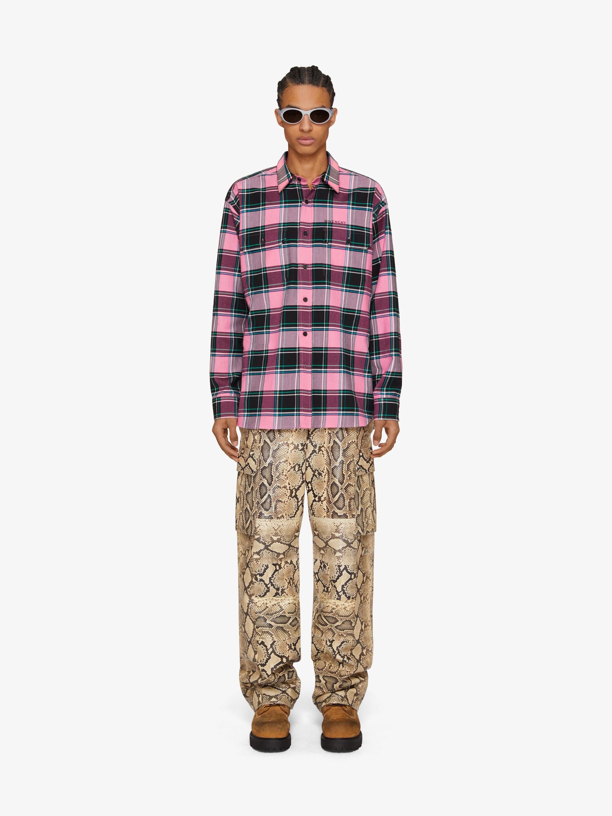 Givenchy Multicolour Pink Cotton And Virgin Wool Blend Check Shirt In Multicolor