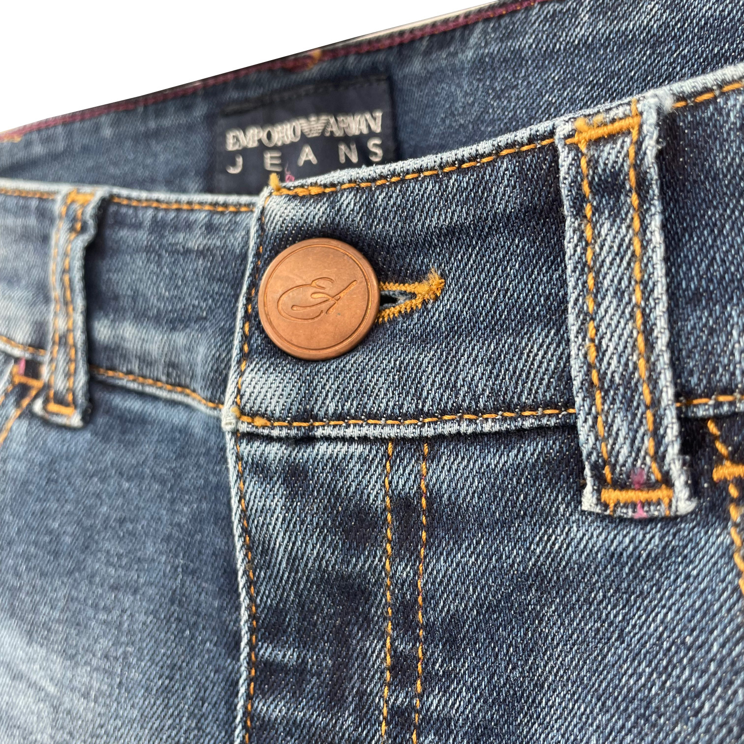 Armani Jeans Zipper Button Denim Pants In Blue