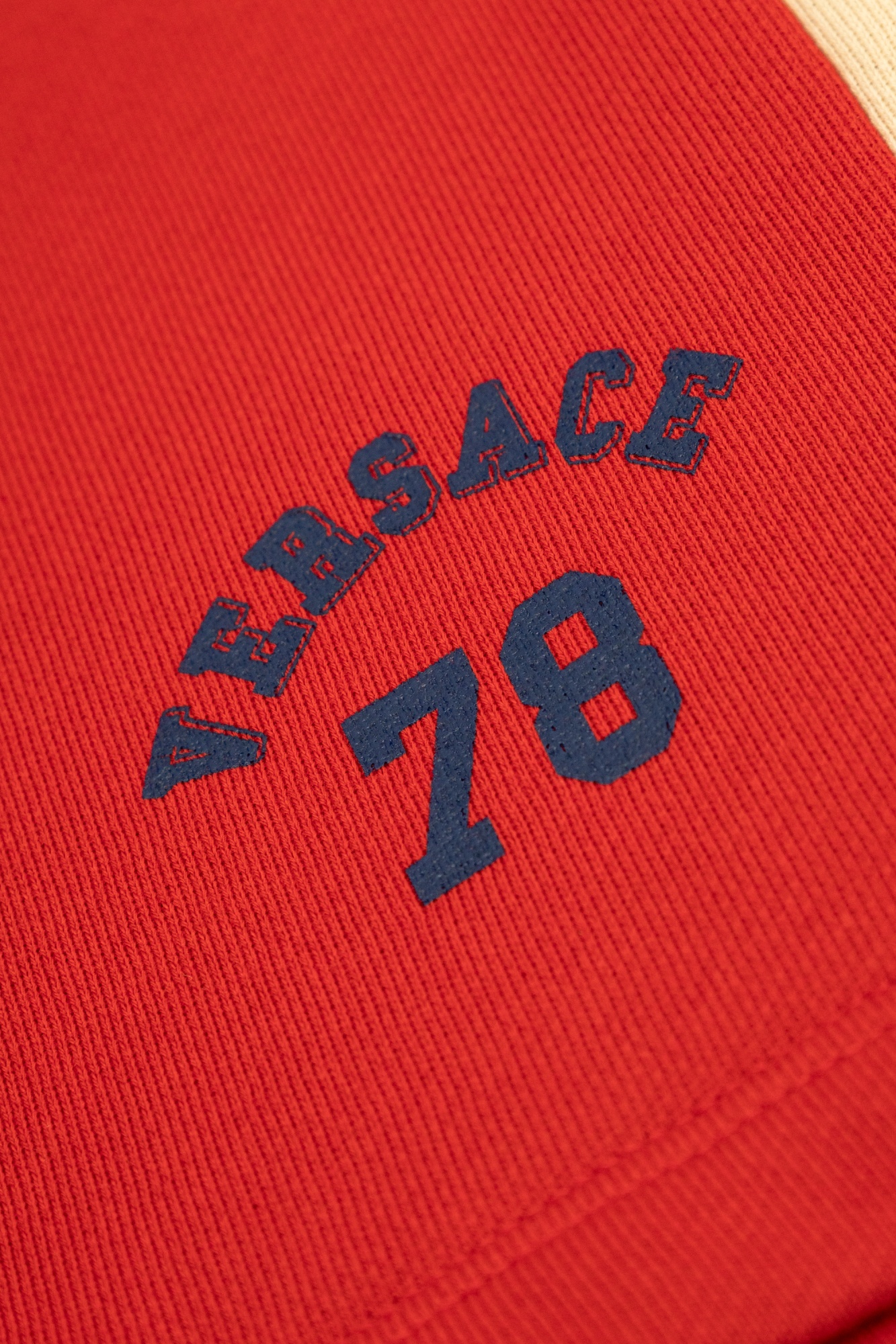 Versace Logo-print Two-tone Cotton Shorts In Red