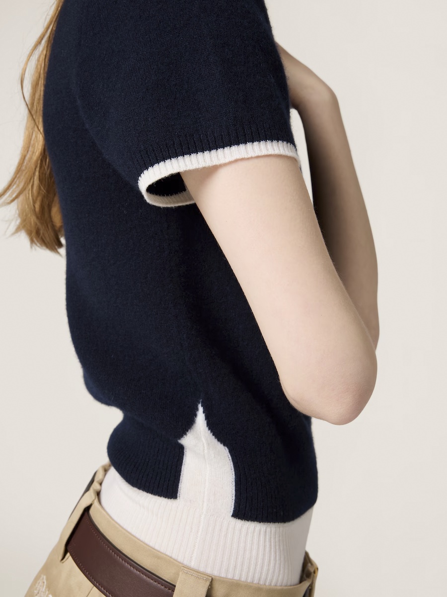 MIU MIU CASHMERE AND WOOL CREW-NECK SWEATER