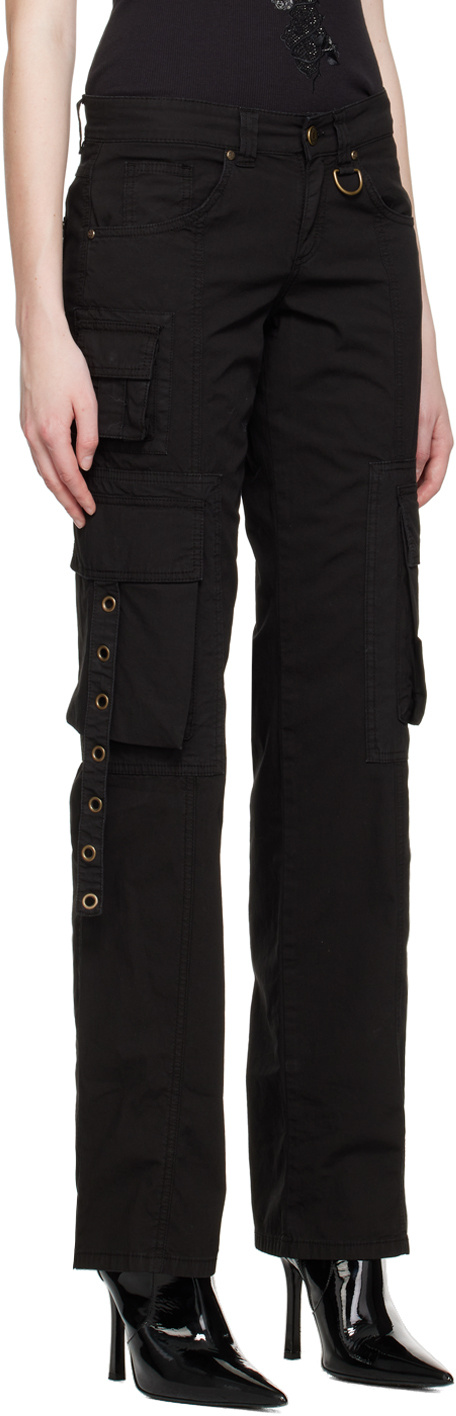 Blumarine Low-rise Skinny Cargo Trousers In Black
