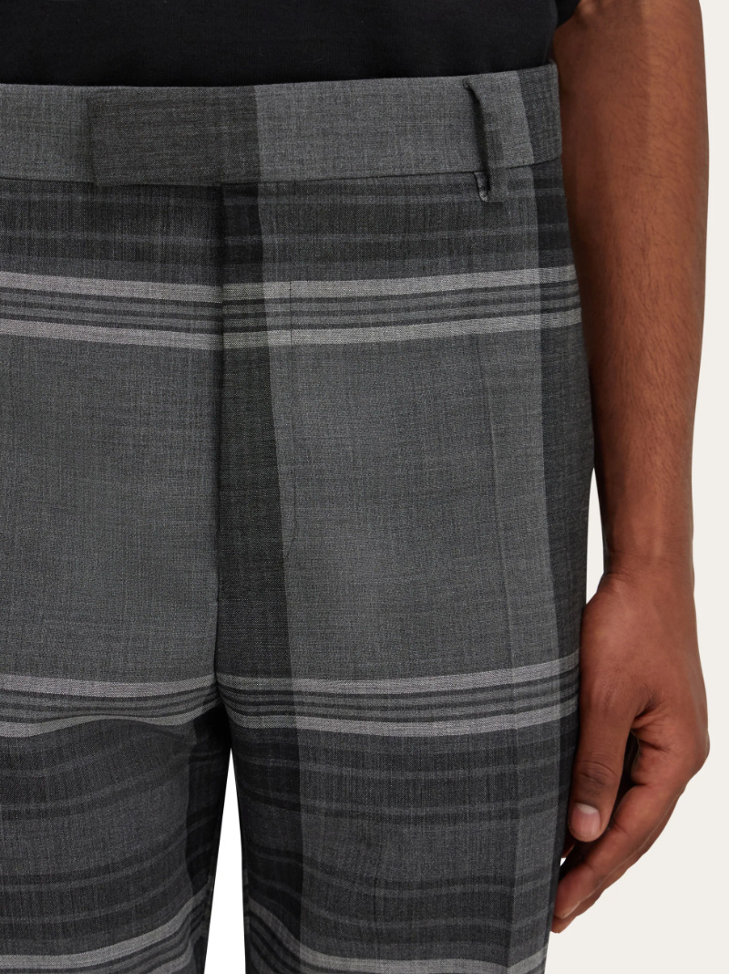Ferragamo Checked Tailored Trousers In Multi
