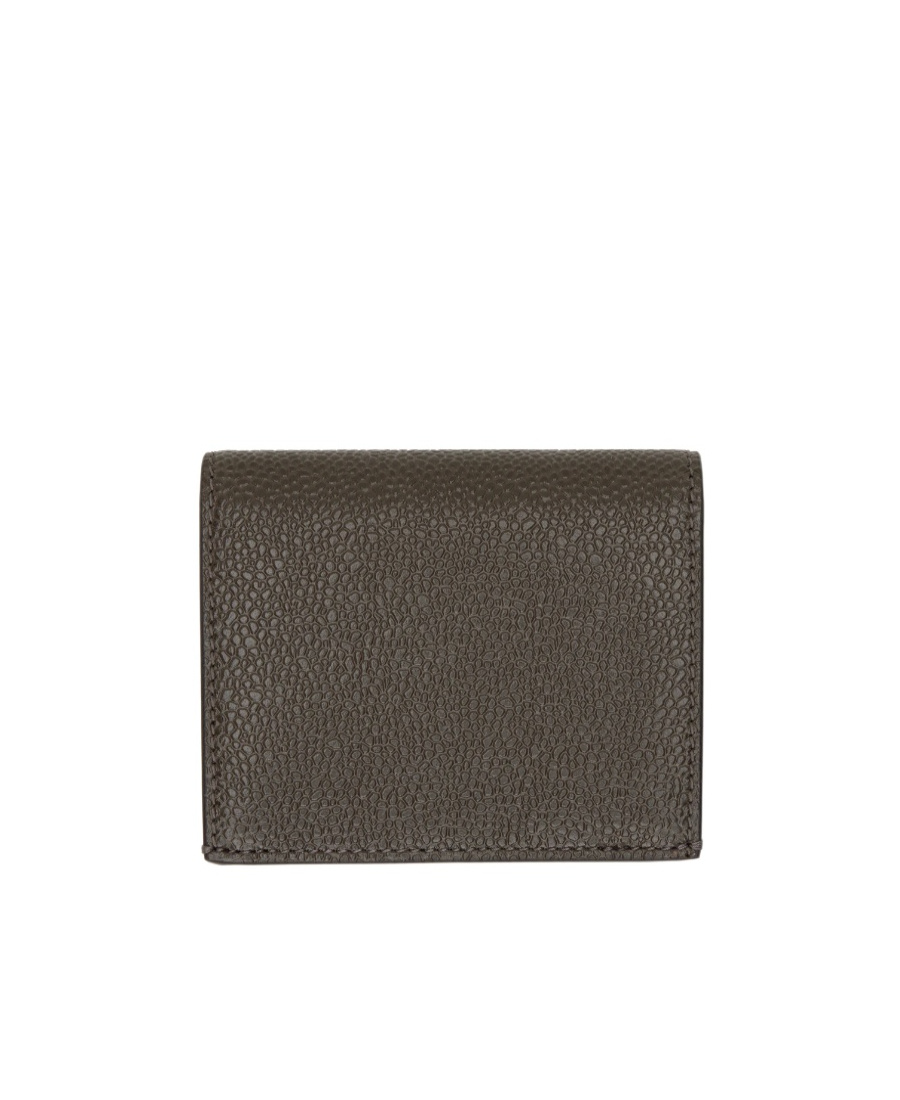 Thom Browne Bi-fold Leather Wallet In Green