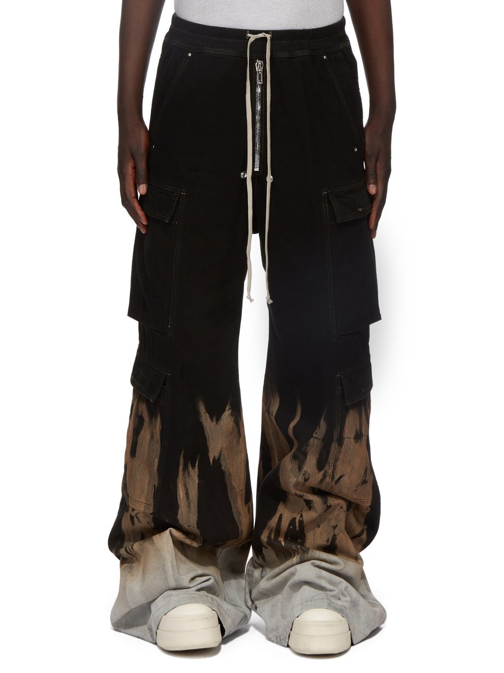Rick Owens Drkshdw Black Porterville Double Jumbo Belas Cargo Pants In Black